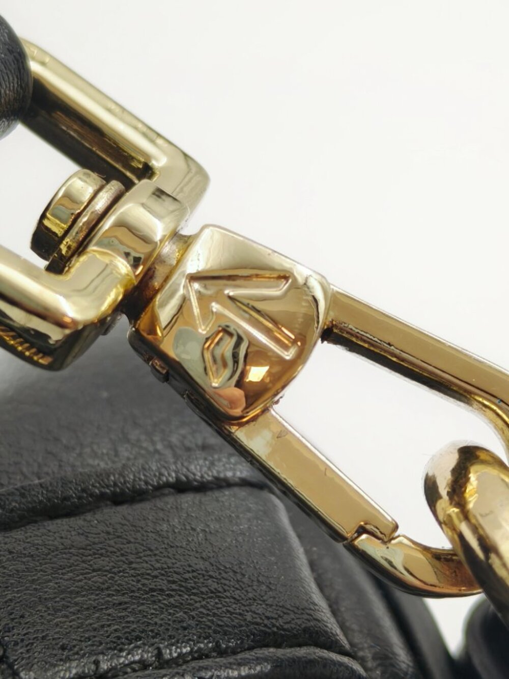 MANU Atelier Black Ruched Leather Shoulder Bag Gold Hardware - Picture 12 of 13